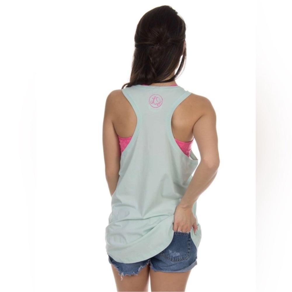 Lauren James Racer Back Logo Tank Mint Size Large